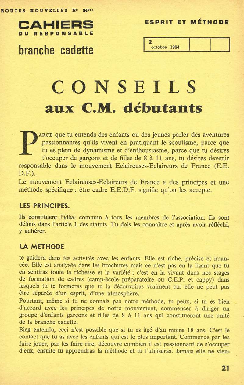 Pages de Cahiers du Responsable n2 RN n94bis oct 1964 Page 1